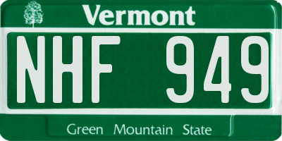 VT license plate NHF949