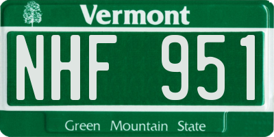 VT license plate NHF951