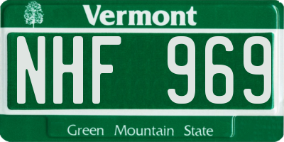 VT license plate NHF969