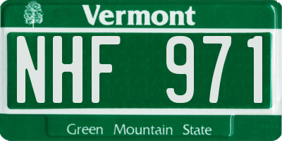 VT license plate NHF971