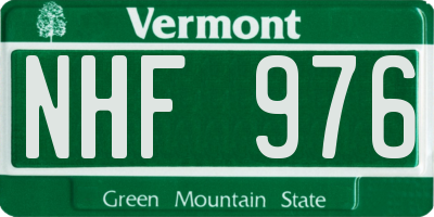VT license plate NHF976