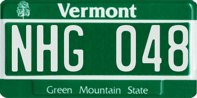 VT license plate NHG048