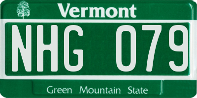 VT license plate NHG079
