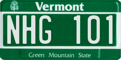 VT license plate NHG101