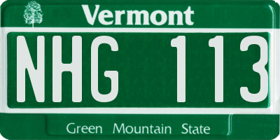 VT license plate NHG113