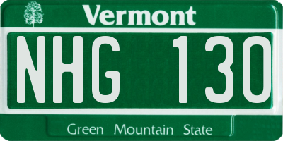 VT license plate NHG130