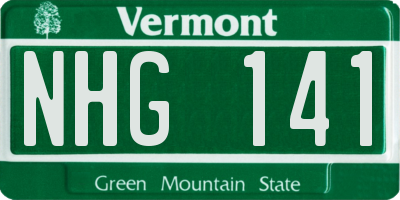 VT license plate NHG141