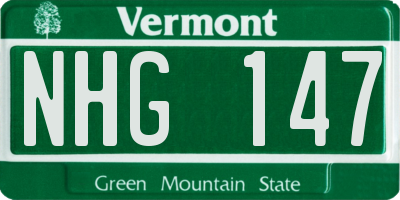 VT license plate NHG147