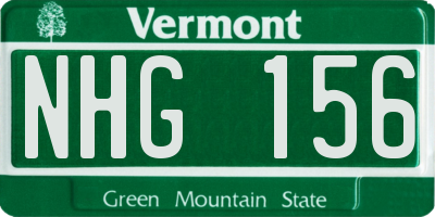 VT license plate NHG156
