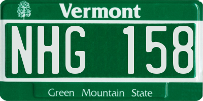 VT license plate NHG158