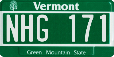 VT license plate NHG171