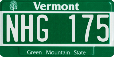 VT license plate NHG175