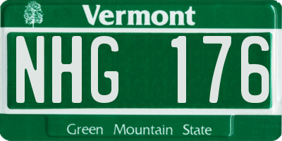 VT license plate NHG176