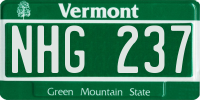 VT license plate NHG237
