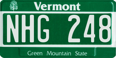 VT license plate NHG248
