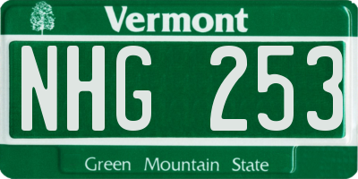VT license plate NHG253