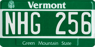 VT license plate NHG256