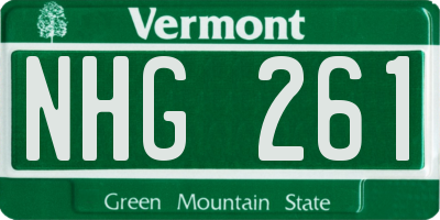 VT license plate NHG261
