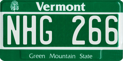 VT license plate NHG266