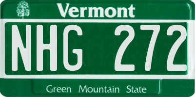 VT license plate NHG272