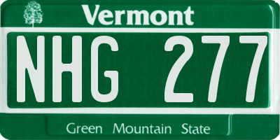 VT license plate NHG277