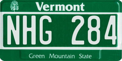 VT license plate NHG284
