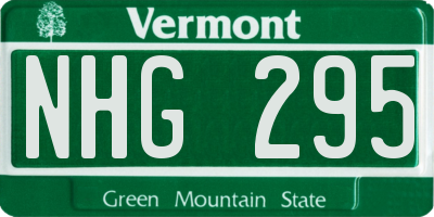 VT license plate NHG295