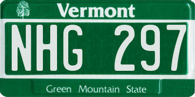 VT license plate NHG297