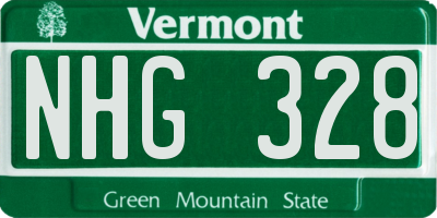 VT license plate NHG328