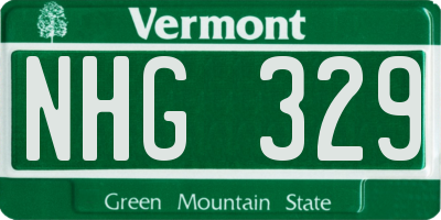 VT license plate NHG329