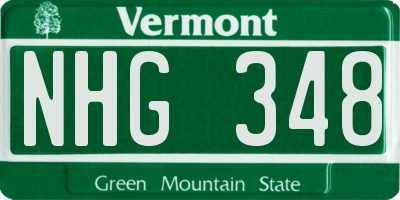 VT license plate NHG348