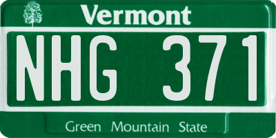 VT license plate NHG371
