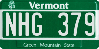 VT license plate NHG379