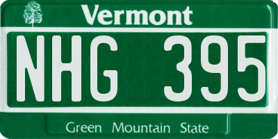 VT license plate NHG395