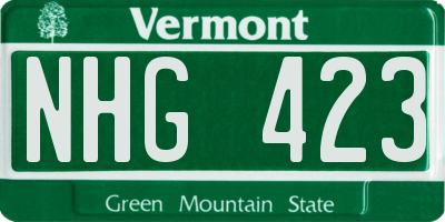 VT license plate NHG423