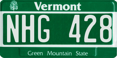 VT license plate NHG428