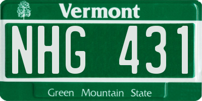 VT license plate NHG431