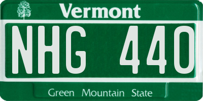 VT license plate NHG440