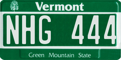 VT license plate NHG444