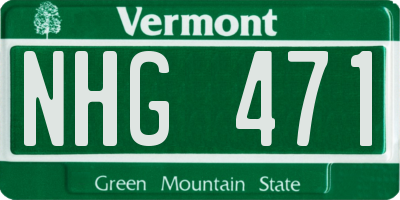 VT license plate NHG471