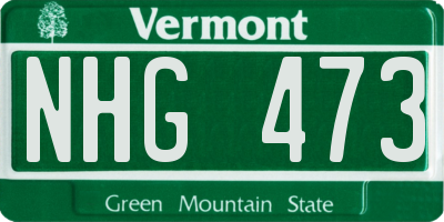 VT license plate NHG473