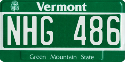 VT license plate NHG486