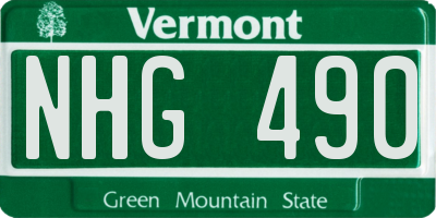 VT license plate NHG490