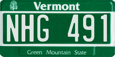 VT license plate NHG491