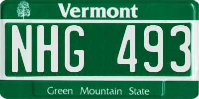 VT license plate NHG493
