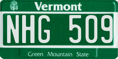 VT license plate NHG509