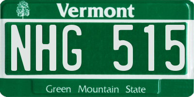 VT license plate NHG515