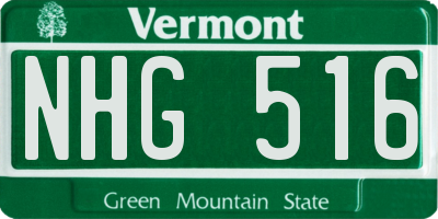 VT license plate NHG516
