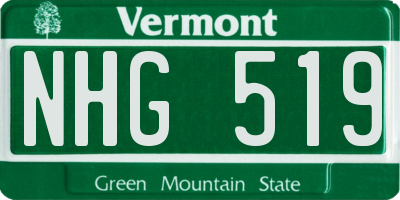 VT license plate NHG519