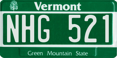 VT license plate NHG521